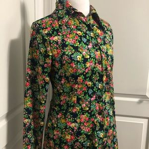 Vintage floral dress long sleeve medium